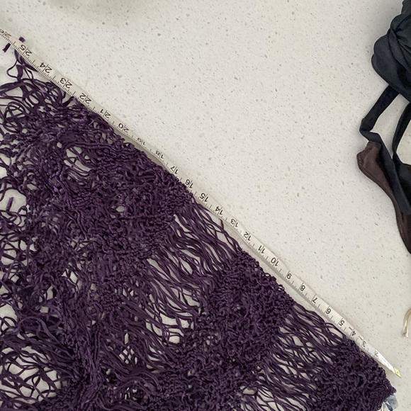 JIGSAW purple shawl wrap crochet macrame knit poncho NWT new scarf - Picture 6 of 7